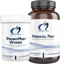 Dizajn pre zdravie Prenatálne a probiotické Bundle - Prenatálne Pro (180 kapsúl) Prenatálne multivitamíny s folátom a so súvisiacimi minerálmi a ProbioMed Ženy (30 kapsúl) Gut Health & Vaginal Probiotic