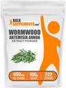 BulkSupplements.com Wormwood Extract Powder - Artemisia Annua Zdroj zo sladkých listín Wormwood, bylinné doplnky - bezlepok, 450mg za službu, 100g (3.5 oz) (Pack of 1)