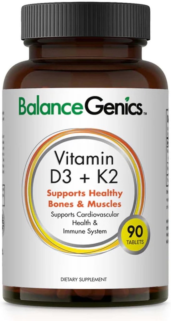 Vitamín D3 + K2 pre zdravé kosti a svaly - diétne doplnky podporujú imunitný systém, svalovú funkciu a celkovú wellness - vápnik doplnok s organickou formulou - 50mcg D3&75mcg K2