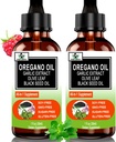 (2 balenia) Organický olej z Oregano s čiernym olejom zo semien pre imunitné, hydratačné podporu a antioxidant, w/Garlic bazalky Sezónna podpora 6X Absorpcia kvapaliny Oregano kvapky