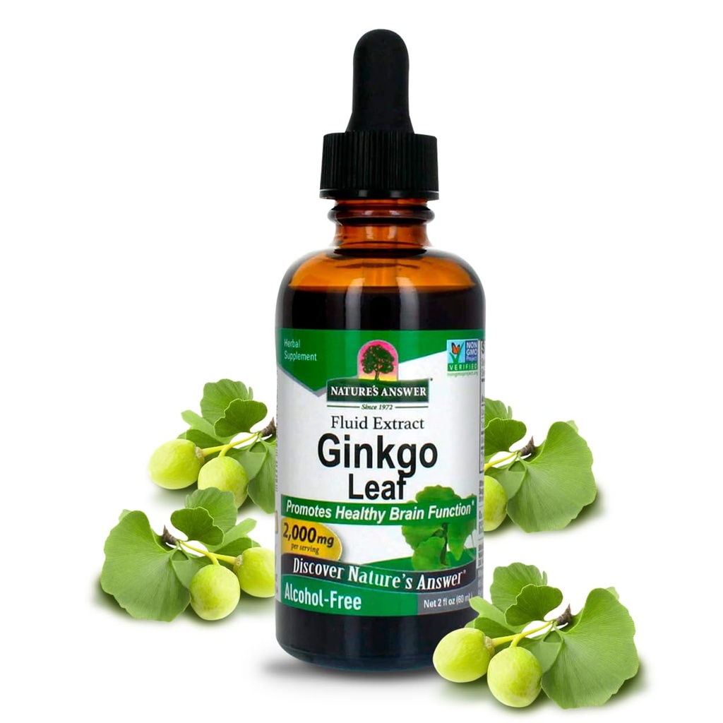 Prírodná odpoveď Alkohol zadarmo Ginkgo Biloba Leaf Extract, 2 Ounce, 2 gróf 