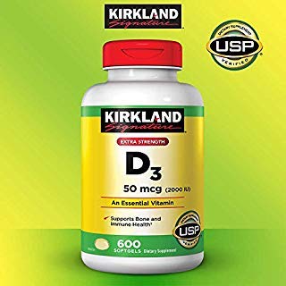 Kirkland Podpis Očakávajte viac Extra sila D3 50 mcg, 600 Softgels