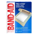 Band-Aid Brand Tru-Stay Adhezívne Pads, Sterilné Sheer Bandages pre prvú pomoc a starostlivosť o ranu, Pad Kryty a chráni menšie rezy, Škraby a popáleniny, Ľahká, Veľká veľkosť, 10 Počet
