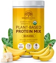 Banána - rastlinný bielkovinový prášok, bielkovinová zmes, proteínový prášok s vitamínmi a minerálmi, 20 g proteínu a kompletný profil aminokyselín, vegánsky proteínový prášok