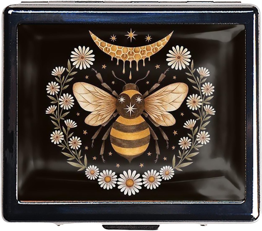 Cute Travel Pill Organizátor so zrkadlom - 7-Day Chromed Shiny Silver Pill Box, 8-Compartment Obdĺžnikové pilulky Puzdro pre vitamíny a lieky (Nízke týždne dizajn)