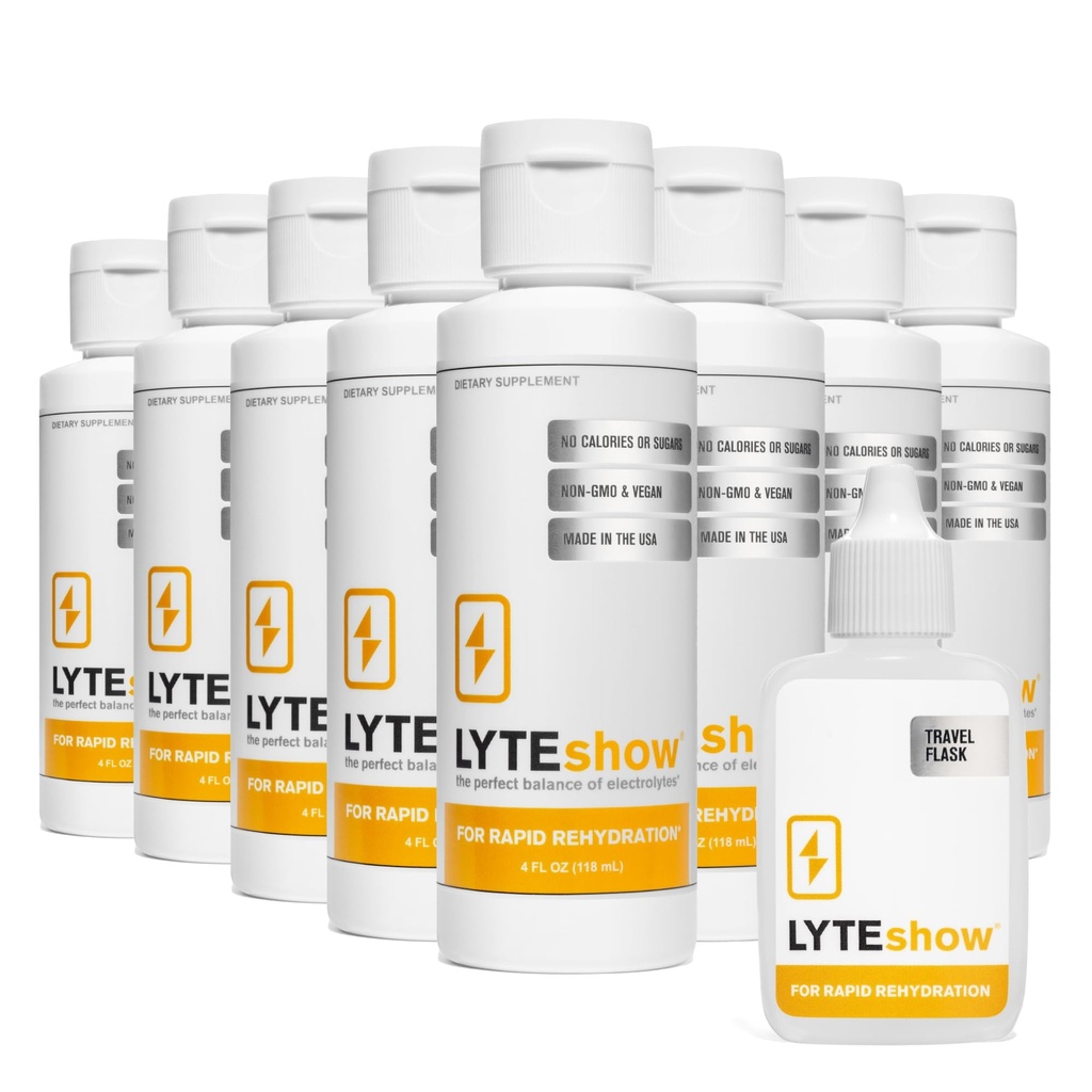 LyteLine Electrolyte bez cukru Supplement for Hydration - Immune Support - Pack of 8, 320 Servírovanie - Keto Friendly - Zinok, horčík pre rýchlu rehydratáciu, cvičenie, svalové zotavenie, energie - Vegan