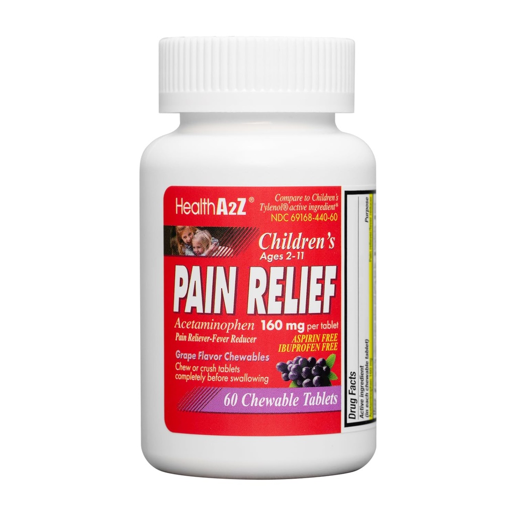 HealthA2Z® Detská Chewable Pain Relief 160mg 