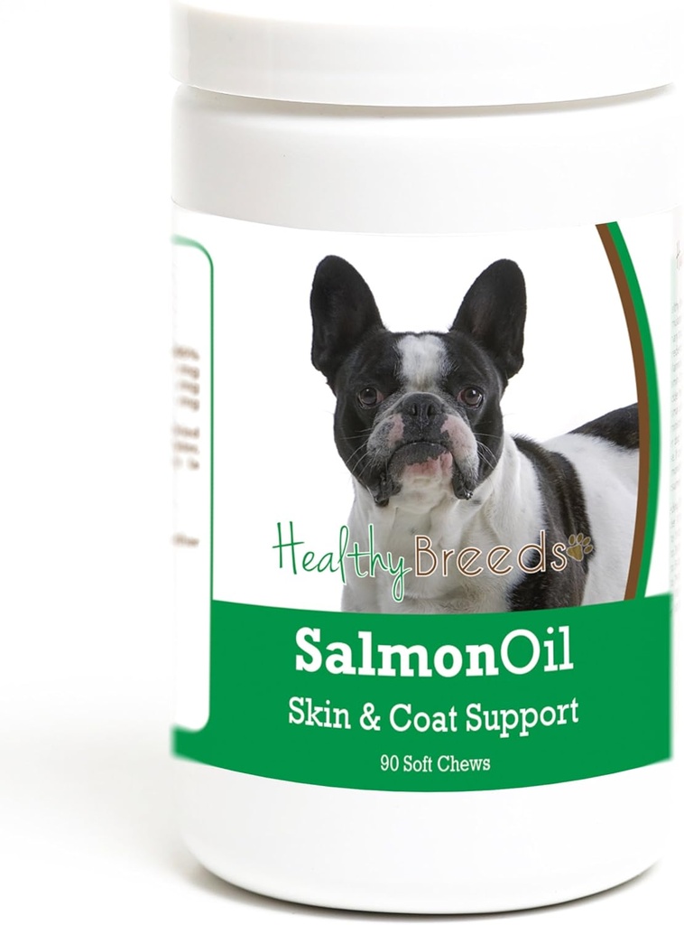 Zdravé plemeno Francúzsky Bulldog Salmon Oil Soft Chews 90 Počet