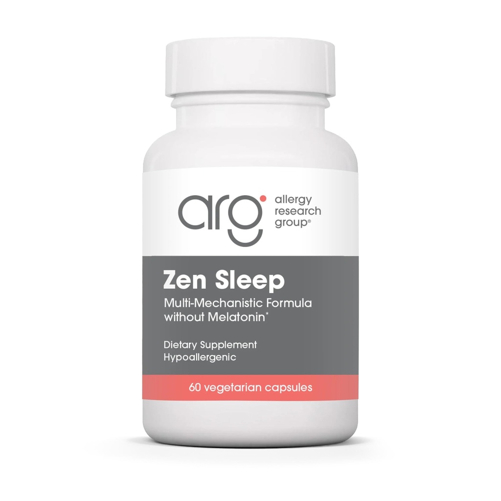 Alergy Research Group Zen Sleep - GABA L-Theanine Sleep Supplement pre dospelých s P5P, 5-HTP a vitamín B6, prírodná pomoc pre pokojné, pokojné REM - 60 Vegetariánske kapsule