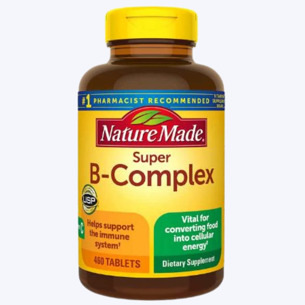 Nature Made Super B Energy Complex, Dietary Supplement for Brain Cell Function Support, Energy Support & Nervisive System Support, 460 Tablets, 460 Day Supply Fast RE-Order Card.