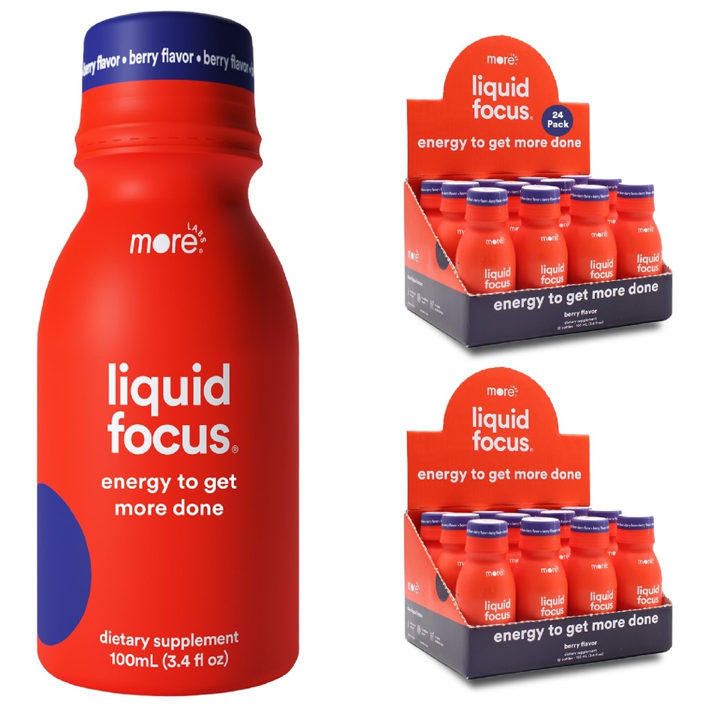 Viac Labs Liquid Focus, Nootropic Smart Drink s výkonnými antioxidantmi a adaptogénnymi bylinami pre energiu a koncentráciu, 150 mg kofeínu (Back of 24)