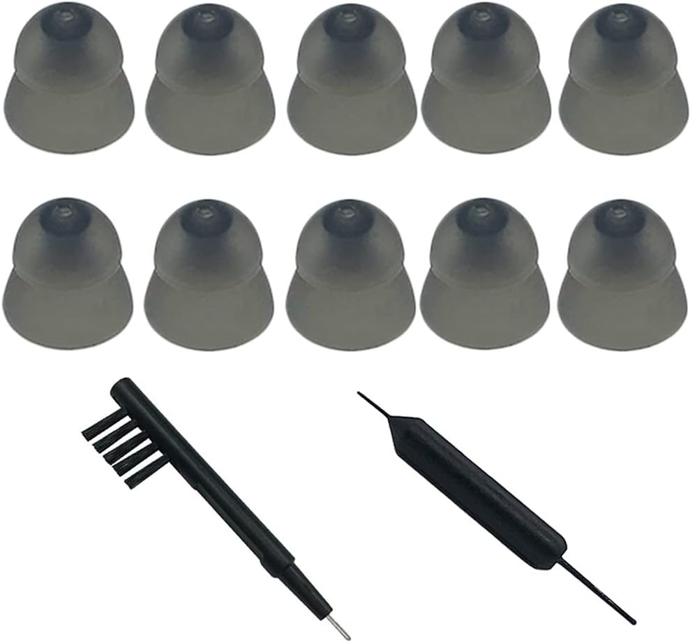 Smokey sluchová pomôcka Power Domes Close Domes Ušné tipy pre ReSound Sure Fit štýl RIC Rite a otvorte Fit BTE sluchový zosilňovač s čistiacimi nástrojmi Čistič kefiek a niesť puzdro (Smokey, Medium)