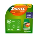 Zyrtec 24 Hodinové Alergy Relief Tablets, Indoor & Outdoor Alergy Medicine with 10 mg Cetirizine HCl per Antihistaminika Tablet, Relief of Allergies, 60 count.