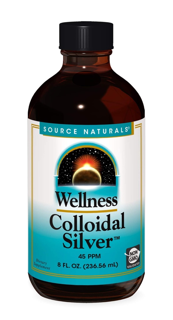 Zdroj Naturals Wellness Koloidné striebro 45 ppm, podporuje fyzické zdravie* - 8 Fluidné oz