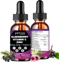 Organické bazová sirup, tekuté kvapky bazový vitamín C a zinok pre dospelých, 11- v-1 Sambucus čierna bazová tinktúra w/ vitamín D3, morské machy čierne Seed, bazová imúnna podpora doplnok