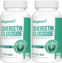 Quercetin Glucoside 1200mg Doplnky - Isoquercitin so 6X Biologická dostupnosť, 120 Veggie Kapsule, Contain Black Pepper & Rutin for Max Absorbtion