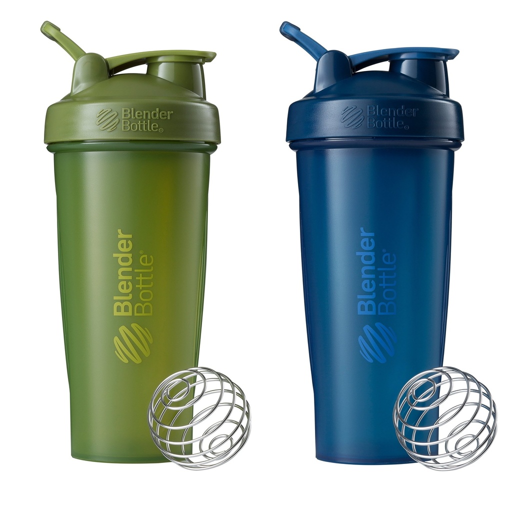BlenderBottle Classic Shaker fľaša ideálna pre proteínové Shake a pre cvičenie, 28-Ounce (2 balenia), Moss a námorníctvo