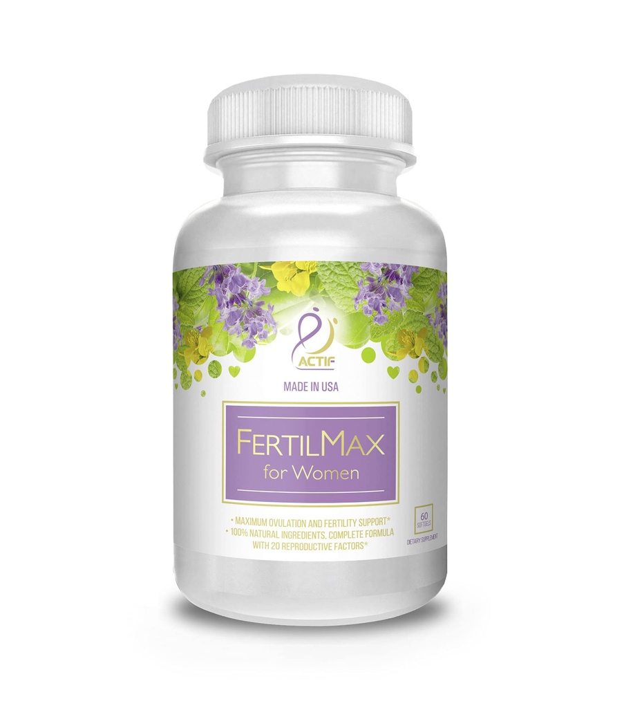 ACTIF FertilMax pre ženy - #1 Fertility Supplement and Ovulation Support, Maximálna sila, Klinicky preukázaná - Non-GMO, Made in USA, 60 Count