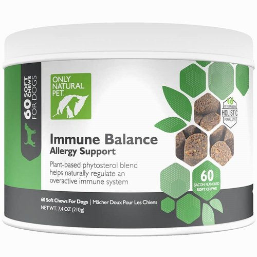 Len prírodné Pet immune Balance - Imunita Booster pre svrbenie kože Licking & Scratching w/Fytosteroly pre sezónne alebo potravinové alergie Vitamínové doplnky pre zdravé psy - 60 mäkké žuvačky