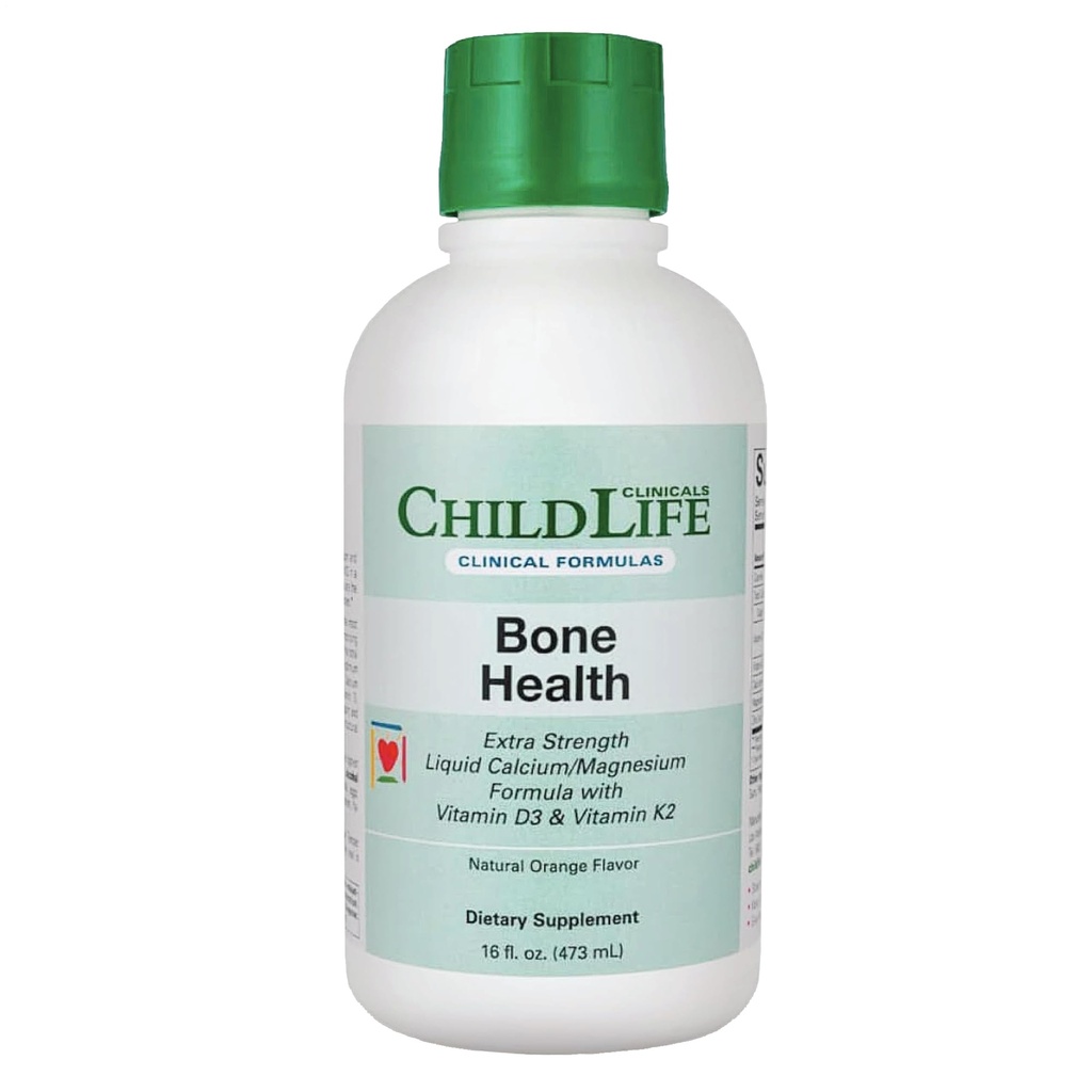 CHILDLIFE ESSIENTIS Clinicals Bone Health - Baby Liquid Calcium, Kids Calcium Liquid w/ Magnézium, Zinok, Vitamín D3, pre deti 6 mesiacov a hore, Batoľatá, Deti - Orange Flavor, 16 fl oz (1 balenie)