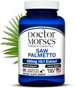 Dr. Morse's Saw Palmetto 10:1 Extract 500mg Ekvivalent 5000mg, Prostate Health Supports for Men & Women - FDA-Registrated, NSF-Certified Facility - Extra Strength Formula - 90 Caps