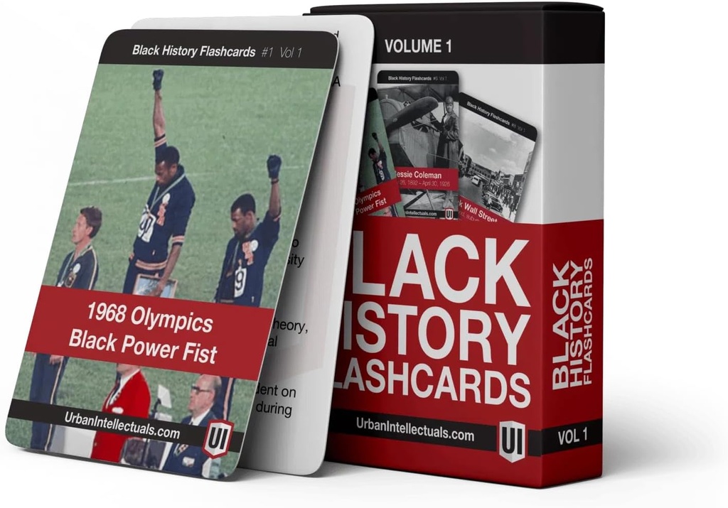 Urban Intelektuáli Čierna História Flashcards - Volume 1 Slávna čierna kultúrna dovolenka Trivia Hracie karty Vzdelávacie aktivity pre dospelých Učebňa