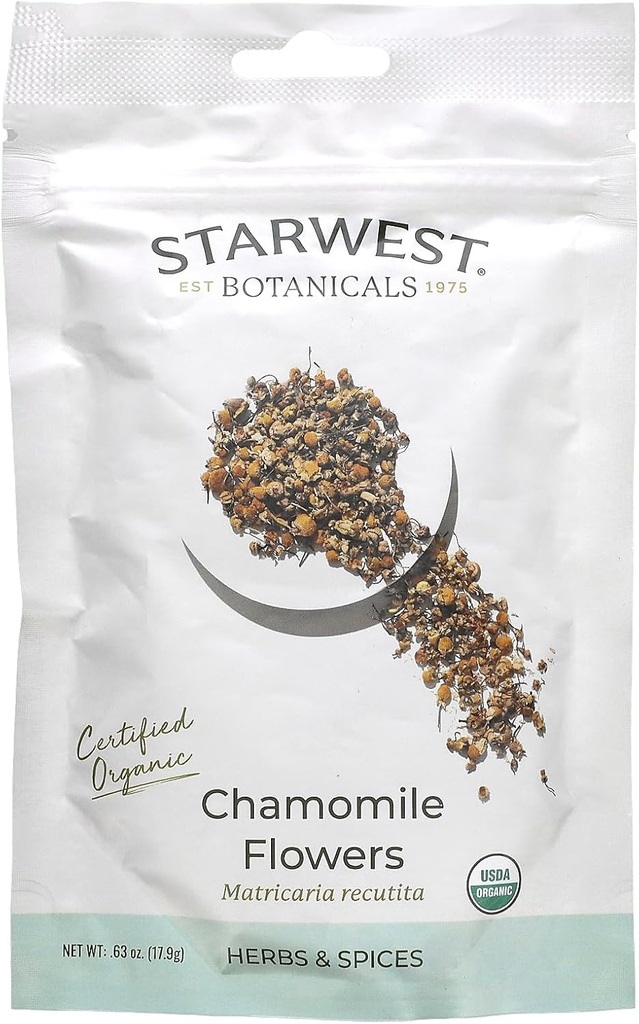 Starwest Botanicals Organic harmančekové kvety, 0,63 oz (17,9 g)