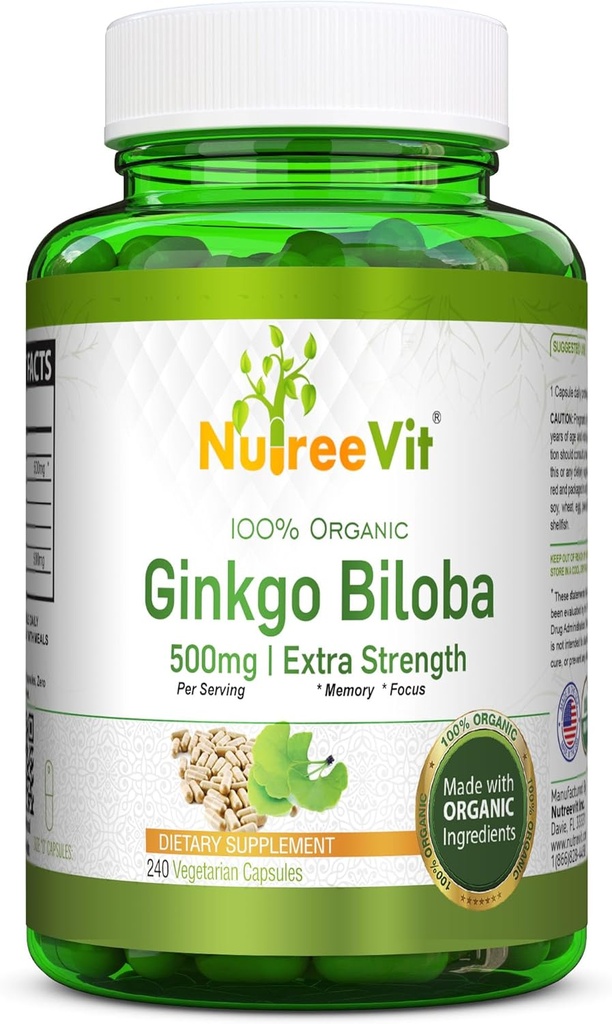 NutreeVit Ginkgo Biloba Bylinné doplnky Kapsule (240 Počet)