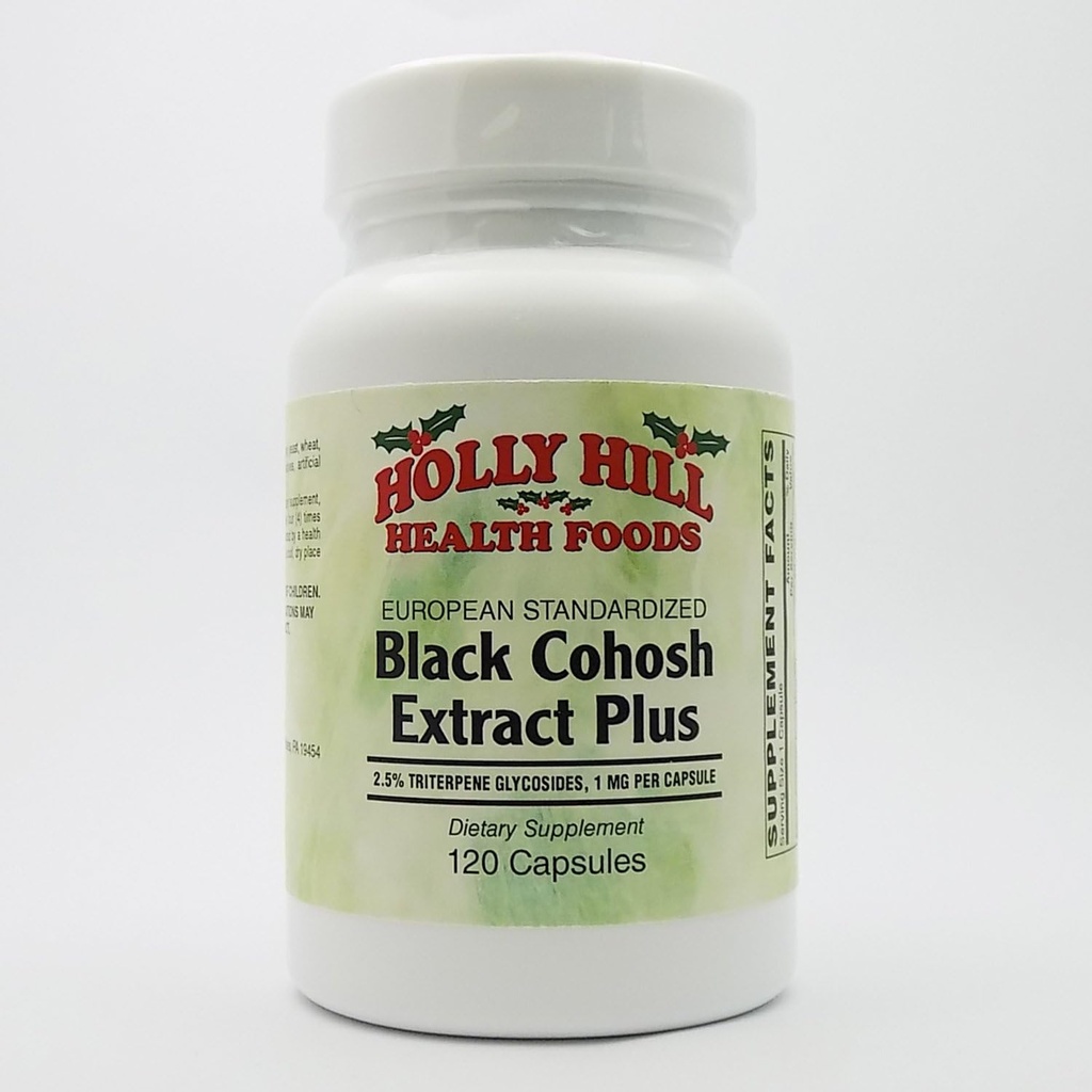 Holly Hill Health Foods, European Standardized Black Cohosh Extract Plus, 120 kapsúl