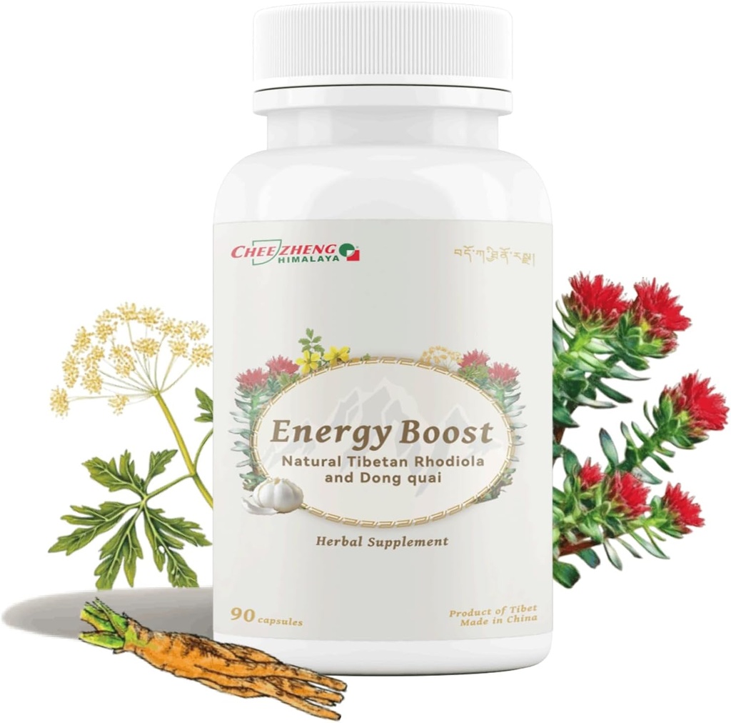 CheezhengHimalaya Rhodiola a Angelica Sinensis, Boost Daily Energy, Znížiť únavu, Zvýšiť zdravie krvi a srdca, Metabolizmus, Podporovať funkcie pľúc, Tibetské Natual byliny, 120 Veggie Kapsule