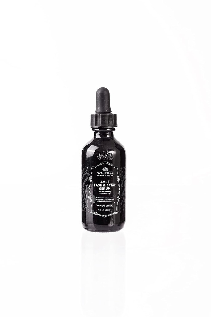Svasthya Body & Mind Organic Amla Castor Oil - Cold lisované pre rast rias a obočia - Lash sérum pre dlhšie, hrubšie Lashes - Rast vlasov olej s Amla pre hrubšie, zdravšie vlasy