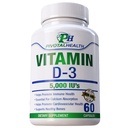 PIvotal Health Products: Vitamín D3 5 000 IU - 5000 IU vitamínu D vo forme kapsúl. Ľahko prehĺtať a pracuje rýchlo