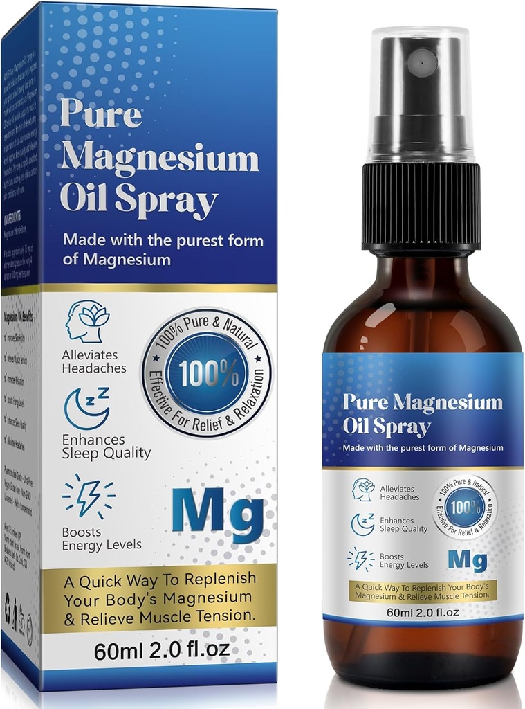 Generic 2 Fl Oz Magnézium Oil Spray - Pure & Organic - High Concentration Magnézium - Non-GMO, Gluten-Free - Ľahko sa Absorb (1ks)