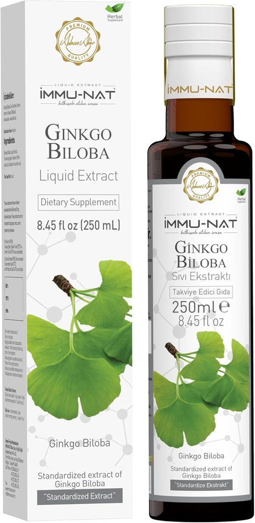 Ginkgo Biloba Premium Liquid Supplement - 8.5oz - Zvyšuje pamäť a kognitívne funkcie - bylinné vzorca