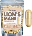XPRS Nutra Organic Lions Mane Supplement Kapsule - 180 Count (90 Day Supply) of Premium Lion's Mane Mushrom Capsulas od Mental Clarity, Cognition and Imunity Lions Mane Powder Capsulas