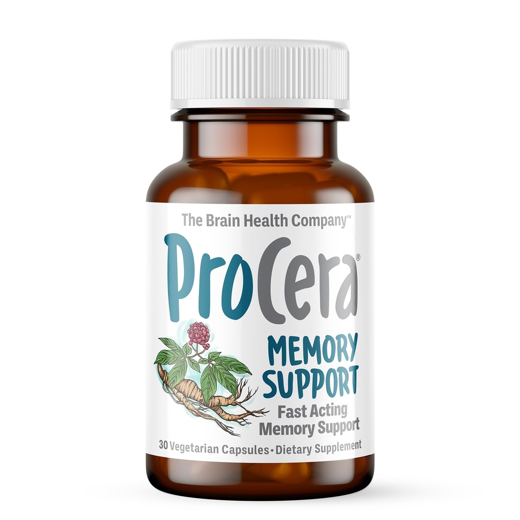 Procera Pamäť Podpora - Na základe 60+ ingrediencie štúdie - Boost Mental Performance - Jasnosť - Stabilita nálady - Stres - Duševná únava - Adaptogény - Ženšen - Ginkgo Biloba - 30 Počet
