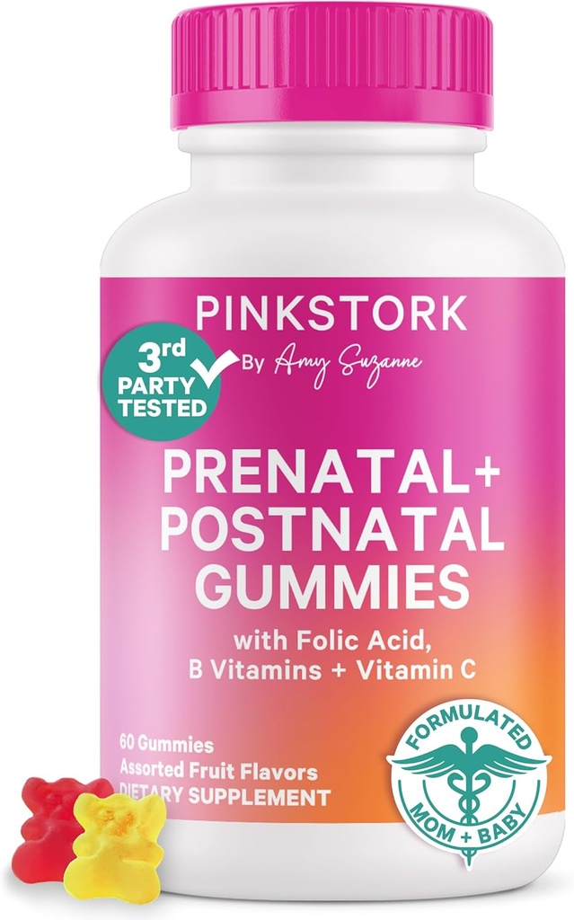 Pink Stork Fertility + prenatálne + postnatálne gurmánske vitamíny 