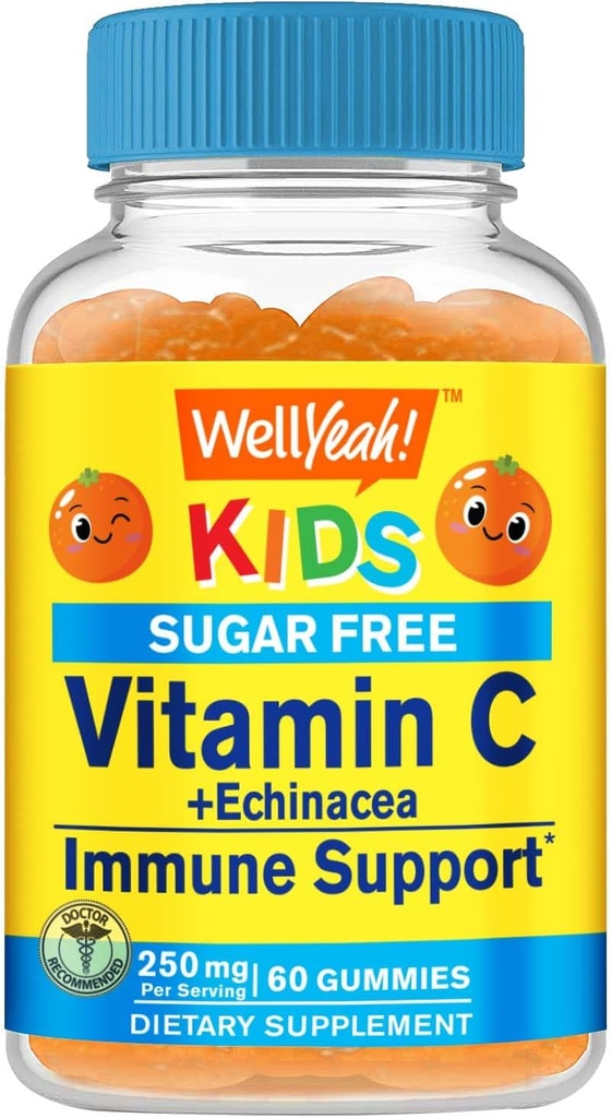 WellYeah Echinacea (5 mg) s vitamínom C (250 mg) Cukor bez Gumies pre deti