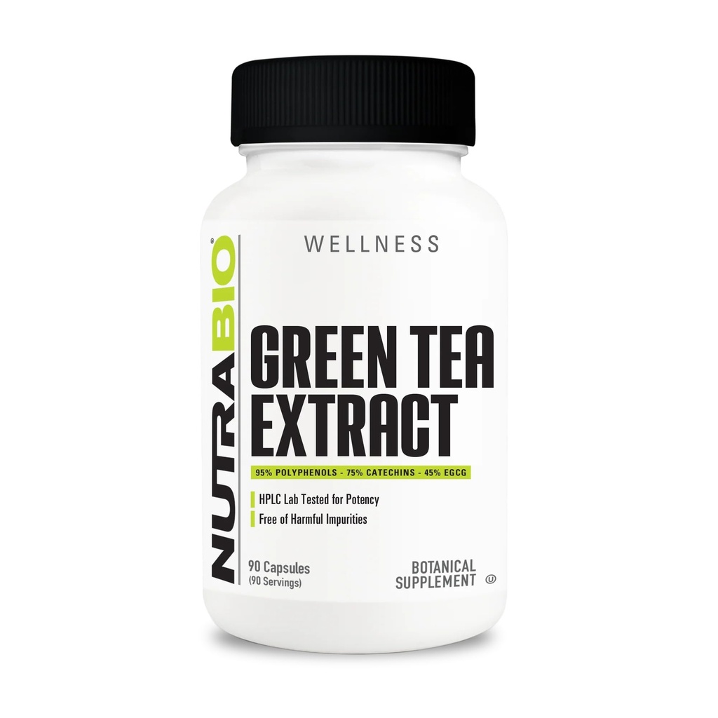 NutraBio zelený čaj extrakt, pridáva antioxidant Výhody a pomáha celkové zdravie a dobre Being, 500mg - 90 Kapsule