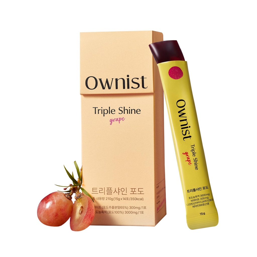 Vlastník Triple Shine Grape Jelly On-The-Go - ciele tmavé škvrny a skin Brighting, obsahuje BelightTM, vitamíny B, C - 14 Stick balíčky