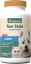 NaturVet - Tear Stain Plus lutein - Eliminuje nevzhľadné tear Stains - Vylepšený s brusnicovým extraktom, uhličitan vápenatý a Oregon Hroznový koreň - pre psy a mačky - 60 tabliet