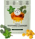 Včelárske prírodné upokojujúce mäty Eucalyptus Kašeľ kvapky, Imunitná podpora s vitamínom D, Zinok a Propolis, chladenie a hrdlo upokojujúce Lozenges, 14 Ct