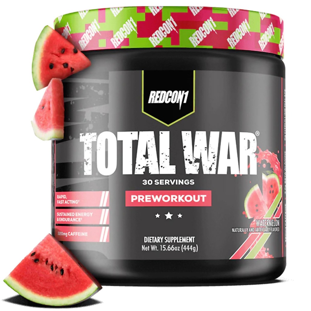 REDCON1 Celková vojna pred tréningom, melón - L Citrulín, kyselina malínová, zelený čaj Leaf extrakt pre pumpu podporu pred tréningom pre ženy a mužov - 3,2g Beta alanínu znížiť vyčerpanie (30 Servings)