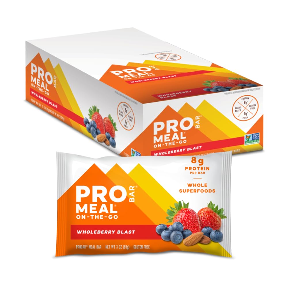 PROBAR - MÄSO Bar, Čučoriedkové Blast, Non-GMO, Gluten-Free, Zdravé, Plant-Based, Celo-Potraviny zložiek, Prírodná energia (12 Počet)