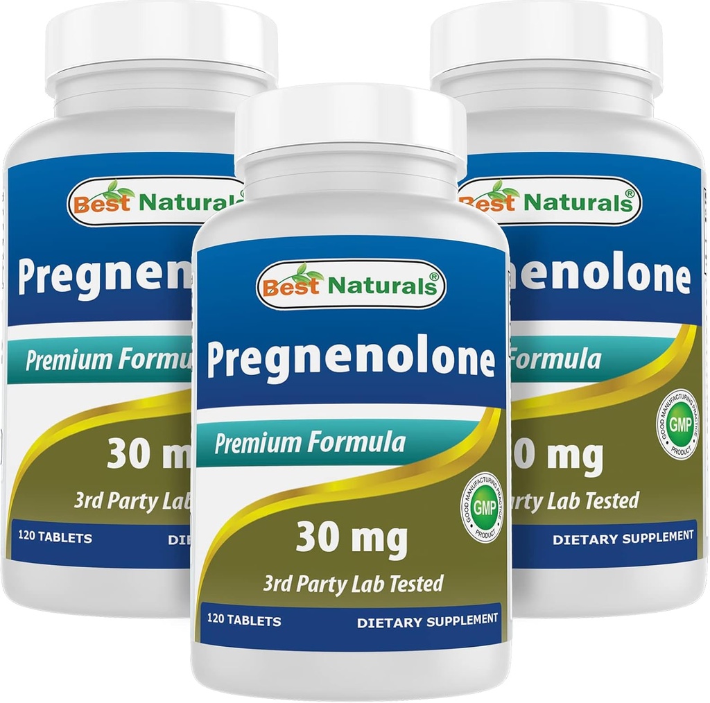 Najlepšie prírodné Pregnenolon 30 mg 120 tabliet (120 Počet (Pack of 3))