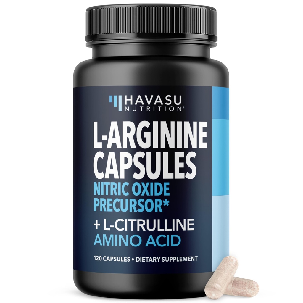 L-arginín Kapsule s L-citrulín - Nitric Oxide Supplement - L Arginine a L Citruline Blend - 120 Gróf - Vegan, Non-GMO Kapsule od Performance, Vytrvalosť a svalová podpora - 2 mesiace Dodávka