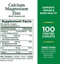 Prírodná bounty vápnik Magnézium & Zinok Caplets, Immune & Supporting Bone Health, 100 Počet (Stock of 2)