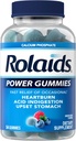 Rolaids Power Gummies, Rýchla úľava príležitostného pálenia záhy a kyslej požitie, Dietary Supplement, Smooth Berry, 54 Gummies