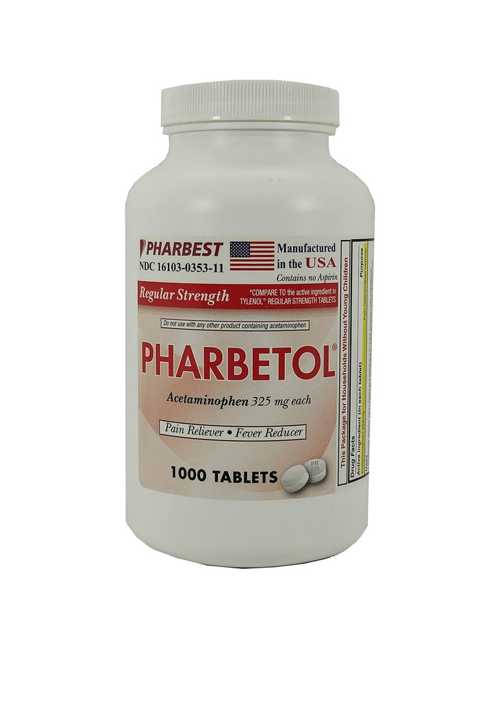 Pharbest Acetaminophen 325 mg 1000 Počet tabliet