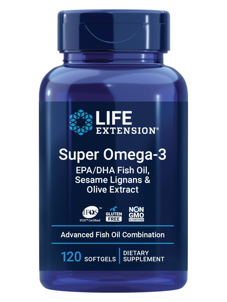 Rozšírenie života Super Omega-3 EPA/DHA so sezamovým Lignans & Olive Extract, 120 gróf